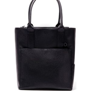 Dagne Dover Charlie Large Leather Tote - Black